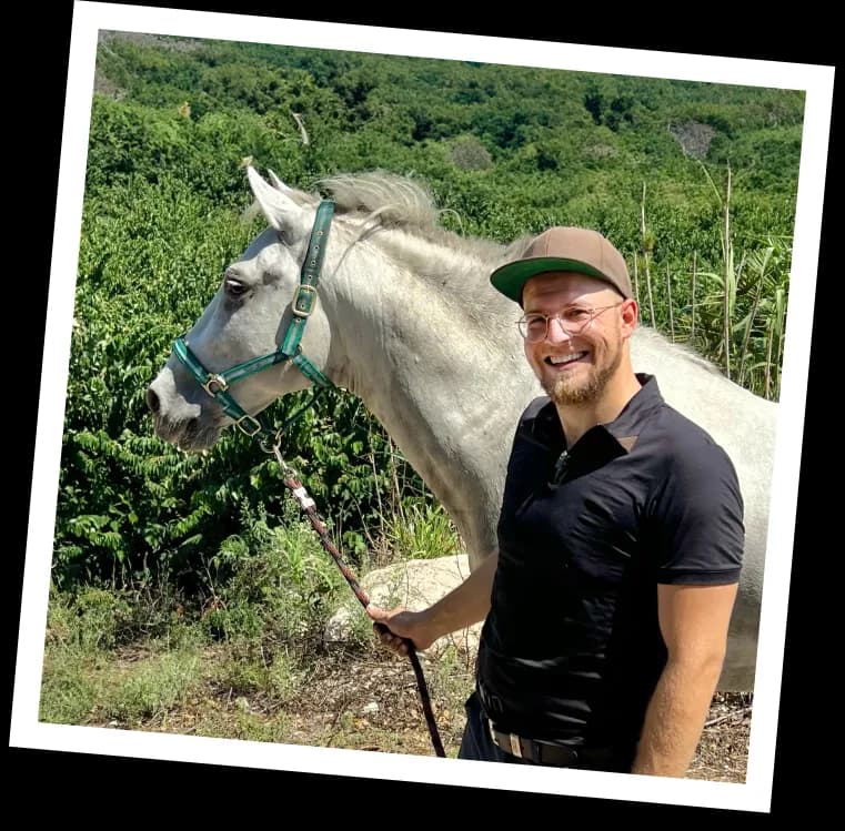 Benedikt with his horse Pegaso